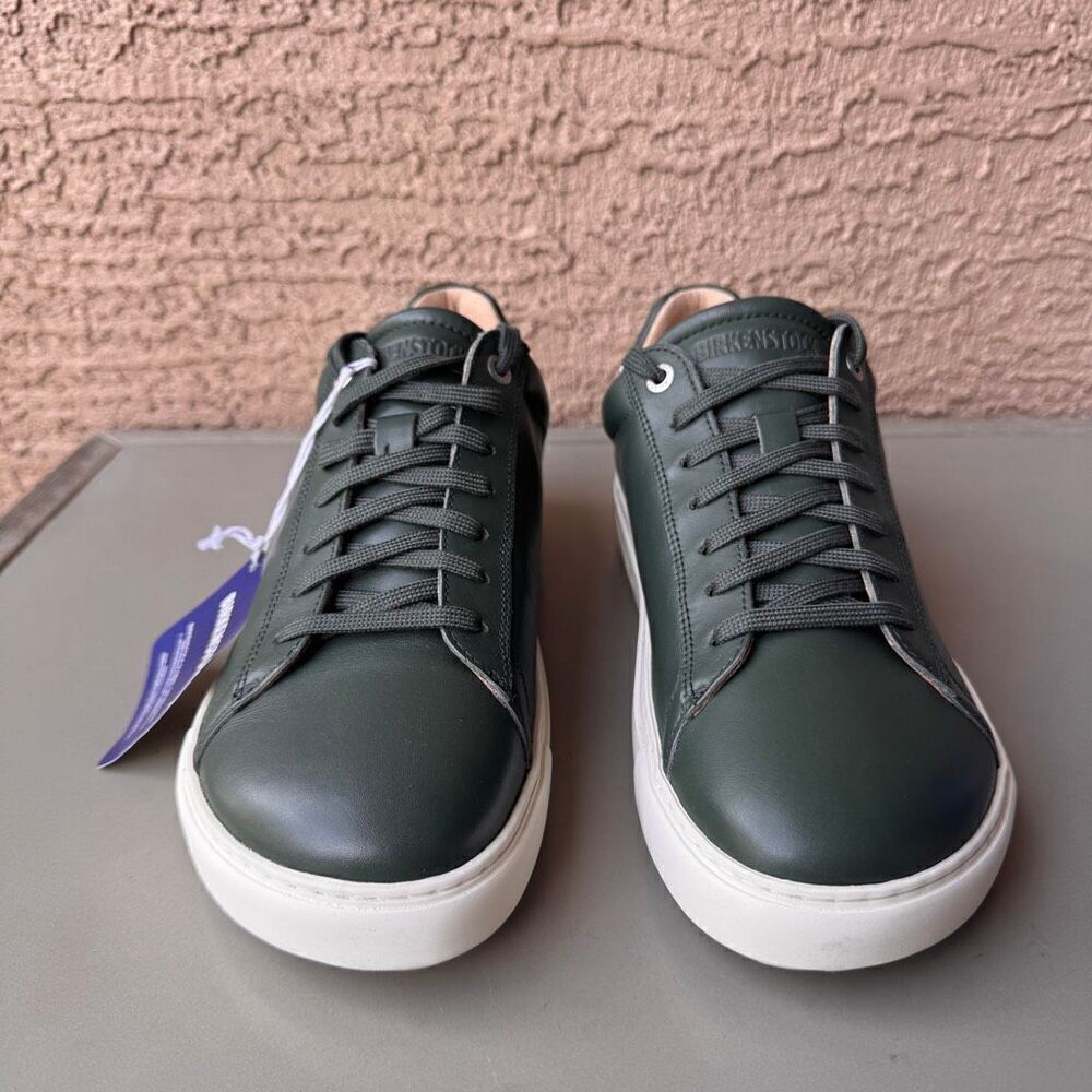 NEW Birkenstock Bend Low Thyme Green Leather Sneakers Womens 41EU or 10US Narrow - Picture 2 of 12